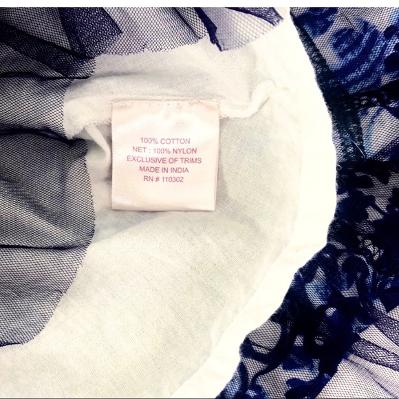 Beetlejuice London Cotton Indigo Print Dress Sz 4T - Picture 4 of 7